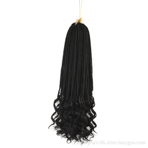 Julianna 18 Inch 3D Split Twist Curly End Synthetic Crochet Hair curly Box Braid Hair Extensions